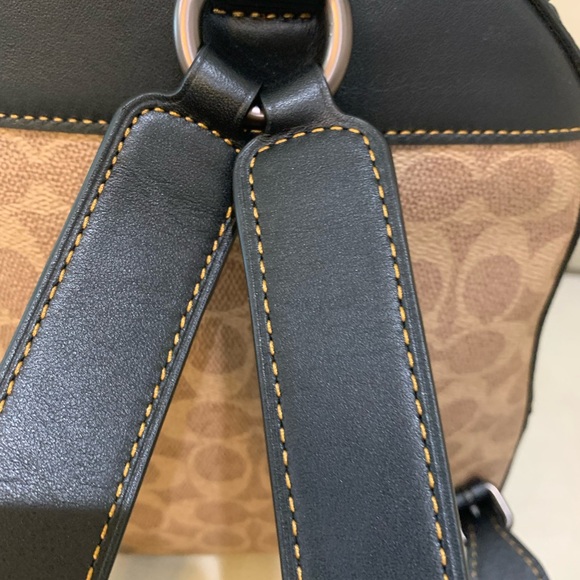 Coach Sig. Stud & Crystal Coated Canvas Backpack 23/ Coach Accordion Cardholder - Picture 6 of 16